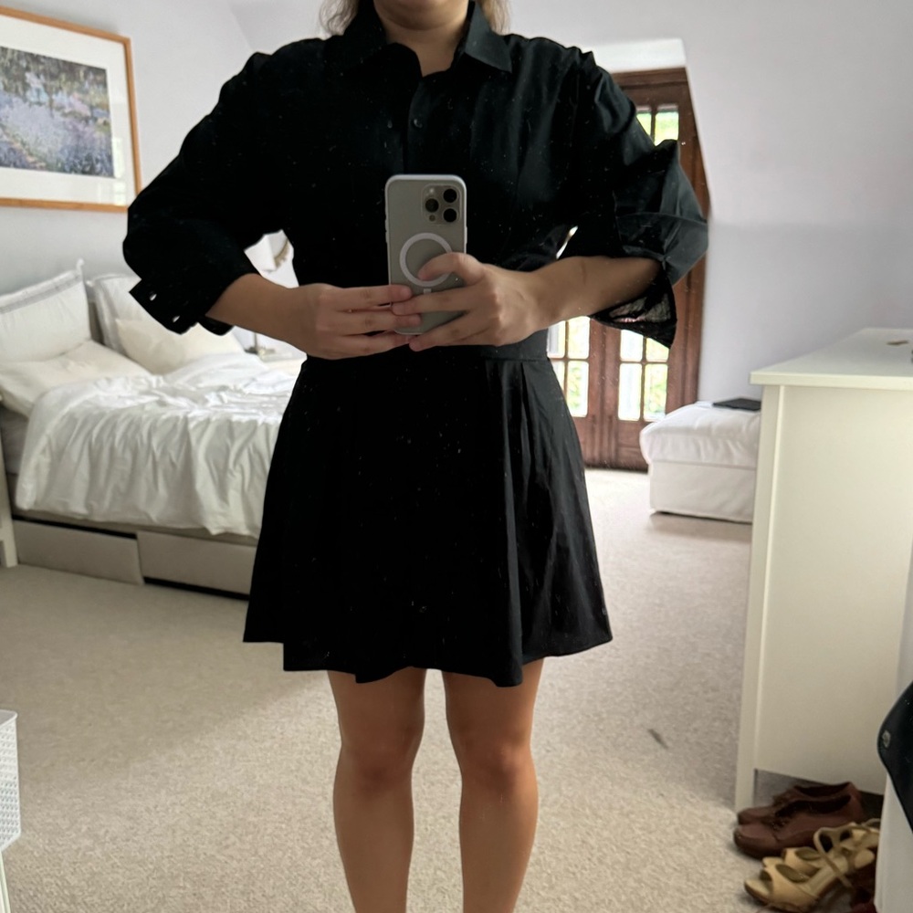 Black Mini Shirt Dress